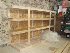 Stephen Tellez - Troop 7155 - Built Shelves for camp supplies in Eagleville Barn
